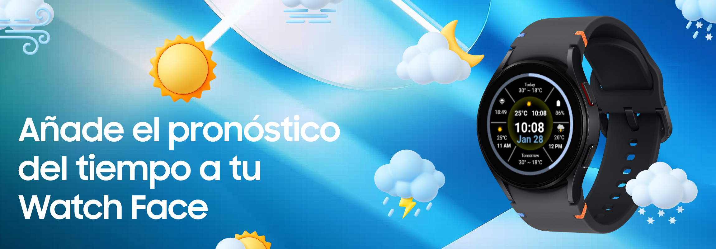 Eleva el diseño de tu Watch Face con impresionantes funcionalidades meteorológicas